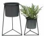 Preview: DanDiBo Blumenhocker mit Topf Metall Schwarz 2er Set Blumenständer 96052 Blumensäule Modern Pflanzenständer Pflanzenhocker