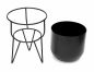 Preview: DanDiBo Blumenhocker mit Topf Metall Schwarz 42,5 cm Blumenständer 96151 Blumensäule Modern Pflanzenständer Pflanzenhocker