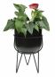 Preview: DanDiBo Blumenhocker mit Topf Metall Schwarz 42,5 cm Blumenständer 96151 Blumensäule Modern Pflanzenständer Pflanzenhocker