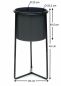 Preview: DanDiBo Flower Stool with Pot Metal Black Grey S 45 cm Flower Stand 96049 Flower Column Modern Plant Stand Plant Stool