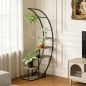 Preview: DanDiBo Pflanzenregal Indoor Blumenregal 170 cm Hoch Metall Schwarz Halbrund 96699 Blumentreppe Groß Rund Pflanzenständer plant stand