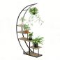 Preview: DanDiBo Pflanzenregal Indoor Blumenregal 170 cm Hoch Metall Schwarz Halbrund 96699 Blumentreppe Groß Rund Pflanzenständer plant stand