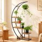 Preview: DanDiBo Pflanzenregal Indoor Blumenregal 170 cm Hoch Metall Schwarz Halbrund 96699 Blumentreppe Groß Rund Pflanzenständer plant stand