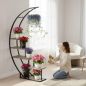 Preview: DanDiBo Pflanzenregal Indoor Blumenregal 170 cm Hoch Metall Schwarz Halbrund 96699 Blumentreppe Groß Rund Pflanzenständer plant stand