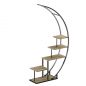 Preview: DanDiBo Pflanzenregal Indoor Blumenregal 170 cm Hoch Metall Schwarz Halbrund 96699 Blumentreppe Groß Rund Pflanzenständer plant stand