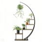 Preview: DanDiBo Pflanzenregal Indoor Blumenregal 170 cm Hoch Metall Schwarz Halbrund 96699 Blumentreppe Groß Rund Pflanzenständer plant stand