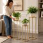 Preview: DanDiBo Blumenständer Metall Gold Rund 96510 3er Set Pflanzenständer Blumenhocker Beistelltisch Blumensäule Modern Pflanzenhocker
