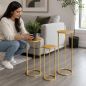 Preview: DanDiBo Blumenständer Metall Gold Rund 96510 3er Set Pflanzenständer Blumenhocker Beistelltisch Blumensäule Modern Pflanzenhocker