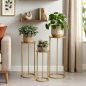 Preview: DanDiBo Blumenständer Metall Gold Rund 96510 3er Set Pflanzenständer Blumenhocker Beistelltisch Blumensäule Modern Pflanzenhocker