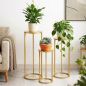 Preview: DanDiBo Blumenständer Metall Gold Rund 96510 3er Set Pflanzenständer Blumenhocker Beistelltisch Blumensäule Modern Pflanzenhocker