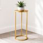 Preview: DanDiBo Blumenständer Metall Gold Rund 96510M 60 cm Set Pflanzenständer Blumenhocker Beistelltisch Blumensäule Modern Pflanzenhocker