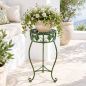 Preview: DanDiBo Blumenständer Metall Grün Patina Rund 96008 S Pflanzenständer 50 cm Blumenhocker Beistelltisch Blumensäule Pflanzenhocker