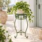 Preview: DanDiBo Blumenständer Metall Grün Patina Rund 96008 S Pflanzenständer 50 cm Blumenhocker Beistelltisch Blumensäule Pflanzenhocker