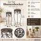 Preview: DanDiBo Blumenständer Metall Schwarz /Braun Antik Rund 18215 2er Set 65 cm / 78 cm Pflanzenständer Blumenhocker Beistelltisch Blumensäule Pflanzenhocker