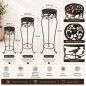 Preview: DanDiBo Blumenständer Metall Schwarz /Braun Antik Rund 18215 3er Set 52 cm / 65 cm / 78 cm Pflanzenständer Blumenhocker Beistelltisch Blumensäule Pflanzenhocker