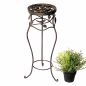 Preview: DanDiBo Blumenständer Metall Schwarz / Braun Antik Rund 18215 52 cm  Pflanzenständer Blumenhocker Beistelltisch Blumensäule Pflanzenhocker