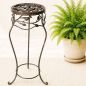 Preview: DanDiBo Blumenständer Metall Schwarz /Braun Antik Rund 18215 78 cm Pflanzenständer Blumenhocker Beistelltisch Blumensäule Pflanzenhocker