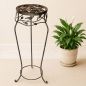 Preview: DanDiBo Blumenständer Metall Schwarz /Braun Antik Rund 18215 65 cm  Pflanzenständer Blumenhocker Beistelltisch Blumensäule Pflanzenhocker
