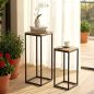 Preview: DanDiBo Blumenständer Metall Schwarz Eckig 2er Set 60 cm und 70 cm Pflanzenständer 96705 Blumenhocker Beistelltisch Blumensäule Design Modern Pflanzenhocker Blumensäule Blumenbank Plant Stand