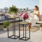 Preview: DanDiBo Blumenständer Metall Schwarz Eckig 2er Set 60 cm und 70 cm Pflanzenständer 96705 Blumenhocker Beistelltisch Blumensäule Design Modern Pflanzenhocker Blumensäule Blumenbank Plant Stand