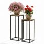 Preview: DanDiBo Blumenständer Metall Schwarz Eckig 2er Set 60 cm und 70 cm Pflanzenständer 96705 Blumenhocker Beistelltisch Blumensäule Design Modern Pflanzenhocker Blumensäule Blumenbank Plant Stand