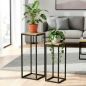 Preview: DanDiBo Blumenständer Metall Schwarz Eckig 2er Set 60 cm und 70 cm Pflanzenständer 96705 Blumenhocker Beistelltisch Blumensäule Design Modern Pflanzenhocker Blumensäule Blumenbank Plant Stand