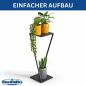 Preview: DanDiBo plant stand metal black square 80 cm 96641 side table high flower stool plant stand modern design