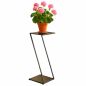 Preview: DanDiBo Blumenständer Metall Schwarz Eckig 80 cm Z-Form 96641 Pflanzenständer Blumenhocker Beistelltisch Design Modern