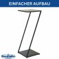 Preview: DanDiBo Blumenständer Metall Schwarz Eckig 80 cm Z-Form 96641 Pflanzenständer Blumenhocker Beistelltisch Design Modern