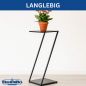 Preview: DanDiBo Blumenständer Metall Schwarz Eckig 80 cm Z-Form 96641 Pflanzenständer Blumenhocker Beistelltisch Design Modern