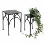 Preview: DanDiBo Blumenständer Metall Schwarz Eckig 96449 2er Set Pflanzenständer Blumenhocker Beistelltisch Blumensäule Modern Pflanzenhocker