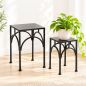 Preview: DanDiBo Blumenständer Metall Schwarz Eckig 96449 2er Set Pflanzenständer Blumenhocker Beistelltisch Blumensäule Modern Pflanzenhocker