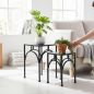 Preview: DanDiBo Blumenständer Metall Schwarz Eckig 96449 2er Set Pflanzenständer Blumenhocker Beistelltisch Blumensäule Modern Pflanzenhocker