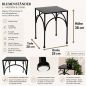 Preview: DanDiBo Blumenständer Metall Schwarz Eckig 96449 L 38 cm Pflanzenständer Blumenhocker Beistelltisch Blumensäule Modern Pflanzenhocker