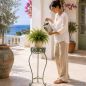Preview: DanDiBo Metal Flower Stand Black / Green Round 96008 Plant Stand 75 cm Flower Stool Side Table Plant Pedestal Plant Stool