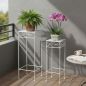 Preview: DanDiBo Flower Stool White Metal Square Flower Stand 96314 Set of 2 Side Table Flower Column Modern Plant Stand Plant Stool