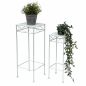 Preview: DanDiBo Flower Stool White Metal Square Flower Stand 96314 Set of 2 Side Table Flower Column Modern Plant Stand Plant Stool