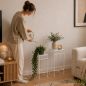 Preview: DanDiBo Flower Stool White Metal Square Flower Stand 96314 Set of 2 Side Table Flower Column Modern Plant Stand Plant Stool