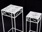 Preview: DanDiBo Flower Stool White Metal Square Flower Stand 96314 Set of 2 Side Table Flower Column Modern Plant Stand Plant Stool