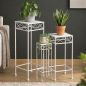 Preview: DanDiBo Flower Stand Metal White Square 96314 Set of 3 Plant Stand Flower Stool Side Table Flower Column Modern Plant Stool