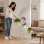 Preview: DanDiBo Flower Stand Metal White Square 96314 Set of 3 Plant Stand Flower Stool Side Table Flower Column Modern Plant Stool