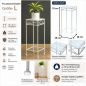 Preview: DanDiBo Blumenständer Metall Weiss Eckig 96314 L 70 cm Pflanzenständer Blumenhocker Beistelltisch Blumensäule Modern Pflanzenhocker