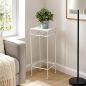 Preview: DanDiBo Metal Plant Stand White Square 96314 M 60 cm Flower Stand Plant Stool Side Table Flower Column Modern Plant Holder