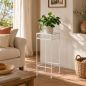Preview: DanDiBo Metal Plant Stand White Square 96314 M 60 cm Flower Stand Plant Stool Side Table Flower Column Modern Plant Holder
