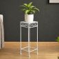 Preview: DanDiBo Blumenständer Metall Weiss Eckig 96314 S 50 cm Pflanzenständer Blumenhocker Beistelltisch Blumensäule Modern Pflanzenhocker