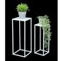 Preview: DanDiBo Blumenständer Metall Weiss Eckig 96482 2er Set Pflanzenständer Blumenhocker Beistelltisch Blumensäule Modern Pflanzenhocker