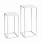 Preview: DanDiBo Blumenständer Metall Weiss Eckig 96482 2er Set Pflanzenständer Blumenhocker Beistelltisch Blumensäule Modern Pflanzenhocker