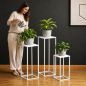 Preview: DanDiBo Blumenständer Metall Weiss Eckig 96482 3 er Set Pflanzenständer Blumenhocker Beistelltisch Blumensäule Modern Pflanzenhocker