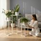 Preview: DanDiBo Blumenständer Metall Weiss Eckig 96482 3 er Set Pflanzenständer Blumenhocker Beistelltisch Blumensäule Modern Pflanzenhocker