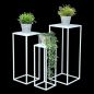 Preview: DanDiBo Blumenständer Metall Weiss Eckig 96482 3 er Set Pflanzenständer Blumenhocker Beistelltisch Blumensäule Modern Pflanzenhocker